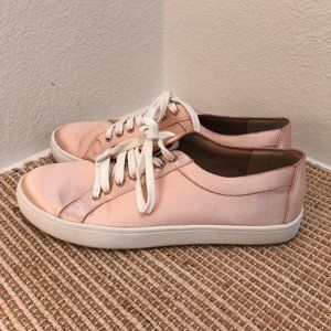 Saks Fifth Avenue Rose Gold Satin Sneakers